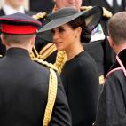 Meghan Markle llegando al funeral de Estado.