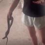 Una niña sorprende al mundo al coger una serpiente como si fuera una mascota más